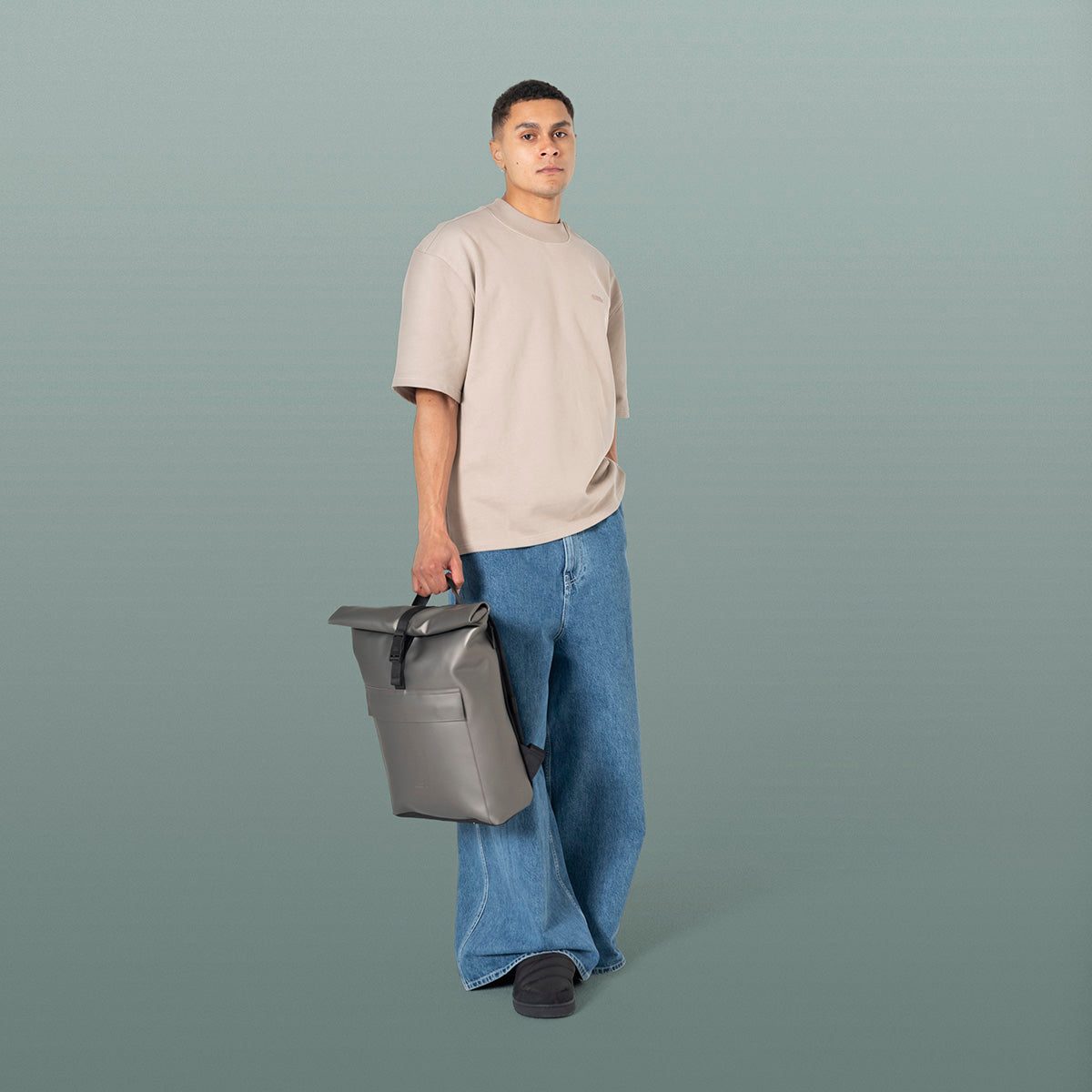 Jannik Roll-Top Backpack - Dark Grey Metallic / Mini