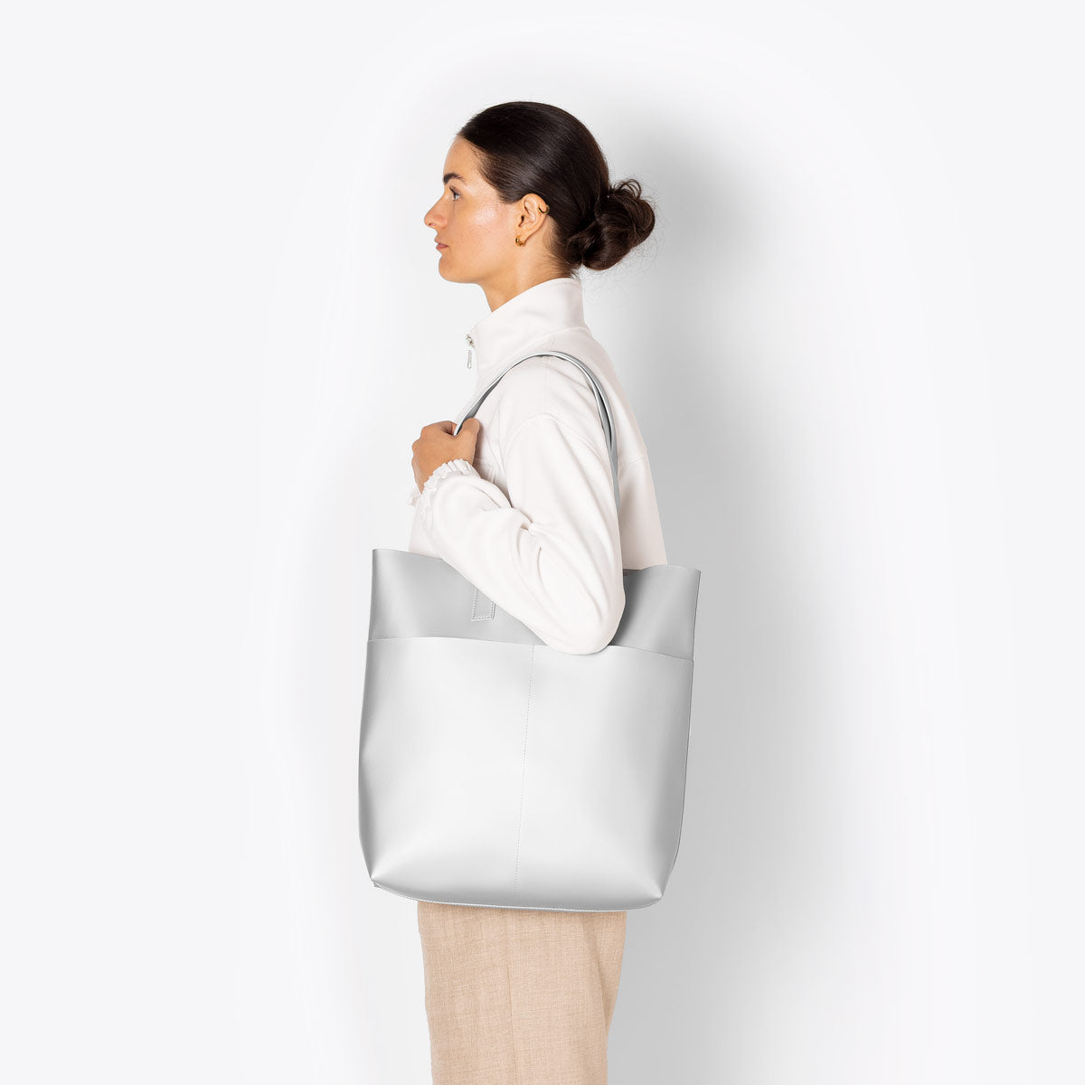 Noah Tote Bag - Silver Metallic