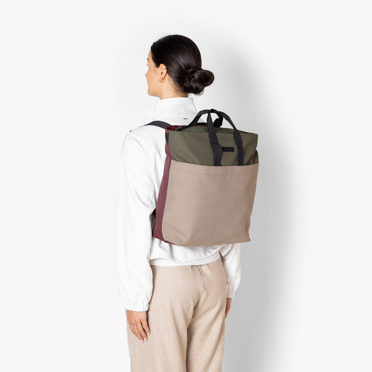 Nolan Convertible Backpack - Olive - Dark Sand